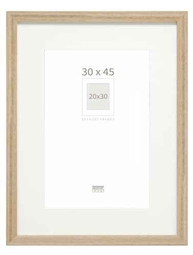 DEKNUDT FRAMES Bilderrahmen mit Passepartout - Natur Holzfarbe - S66KH1 P1 30x45cm für Bild 20x30cm - Bilderrahmen Holz MDF - Bilder aufhängen DEKNUDT FRAMES Bilderrahmen mit Passepartout - Natur Holzfarbe - S66KH1 P1 30x45cm für Bild 20x30cm - Bilderrahmen Holz MDF - Bilder aufhängen von Deknudt Frames