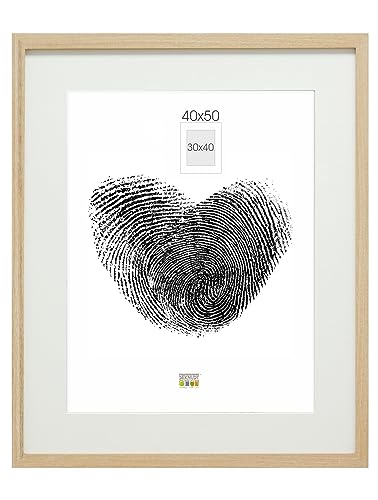 Deknudt Frames Bilderrahmen mit Passepartout - Natur Holzfarbe - S66KH1 P1 40x50cm für Bild 30x40cm - Bilderrahmen Holz MDF - Bilder aufhängen Deknudt Frames Bilderrahmen mit Passepartout - Natur Holzfarbe - S66KH1 P1 40x50cm für Bild 30x40cm - Bilderrahmen Holz MDF - Bilder aufhängen von Deknudt Frames