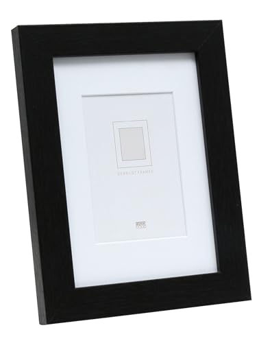Deknudt Frames Bilderrahmen mit Passepartout - Schwarz - S66KF2 P1 30x40cm für Bild 20x30cm - Bilderrahmen Holz MDF - Bilder aufhängen von Deknudt Frames
