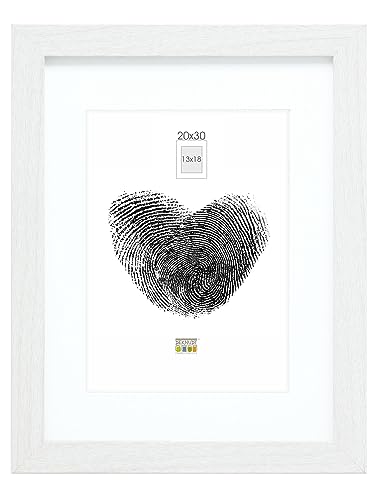 Deknudt Frames Bilderrahmen mit Passepartout - Weiss - S66KF1 P1 20x30cm für Bild 13x18cm - Bilderrahmen Holz MDF - Bilder aufhängen oder ausstellen Deknudt Frames Bilderrahmen mit Passepartout - Weiss - S66KF1 P1 20x30cm für Bild 13x18cm - Bilderrahmen Holz MDF - Bilder aufhängen oder ausstellen von Deknudt Frames