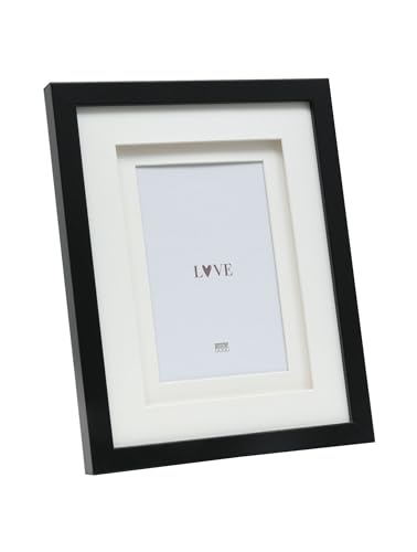 Deknudt Frames Bilderrahmen mit doppeltem Passepartout -Schwarz - S65KK2 P1 für Bildgröße 13x18cm - Bilderrahmen Holz MDF - Bilder aufhängen oder ausstellen von Deknudt Frames