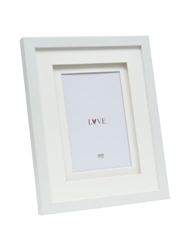 Deknudt Frames Bilderrahmen mit doppeltem Passepartout -Weiß - S65KK1 P1 für Bildgröße 13x13m - Bilderrahmen Holz MDF - Bilder aufhängen oder ausstellen von Deknudt Frames