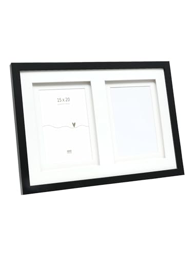 Deknudt Frames Galerierahmen mit doppeltem Passepartout -Schwarz - S65KK2 P2 für 2 Bilder Bildgröße 15x20cm - Bilderrahmen Holz MDF - Bilder aufhängen oder ausstellen Deknudt Frames Galerierahmen mit doppeltem Passepartout -Schwarz - S65KK2 P2 für 2 Bilder Bildgröße 15x20cm - Bilderrahmen Holz MDF - Bilder aufhängen oder ausstellen von Deknudt Frames