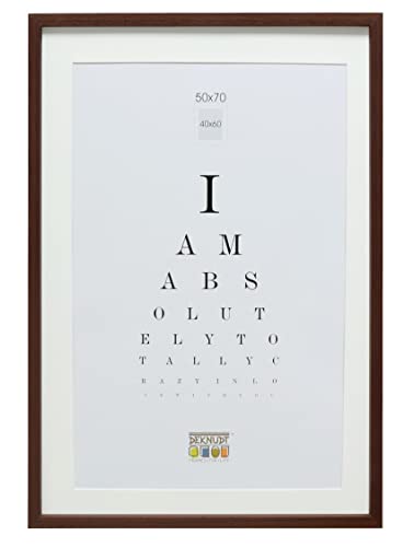 Deknudt Frames S40AH4 Bilderrahmen 50x70 Basic, Dunkelbraun,hohe Holzleiste (MDF) mit Pptt -Bestellgröße=Rahmengröße Holz Fotokader von Deknudt Frames