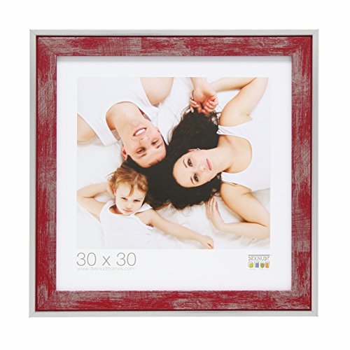 Deknudt Frames S43RE4 Bilderrahmen, Holz, 13 x 18 cm, Rot/Silberfarben von Deknudt Frames