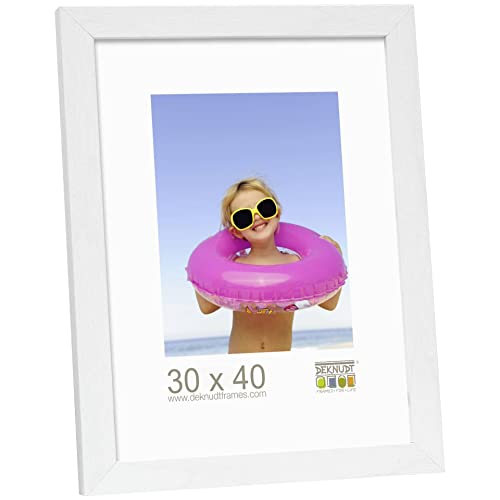 Deknudt Frames S44CF1-30.0X40.0 Bilderrahmen, Holz/MDF, Schlichter Stil, schmal, 43,5 x 33,5 x 1,47 cm, Weiß von Deknudt Frames