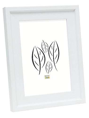 Deknudt Frames S45EF1 Bilderrahmen 40x50 Bilderrahmen Weiss mit Stehrand, imitierte Maltechnik Holz Fotokader von Deknudt Frames
