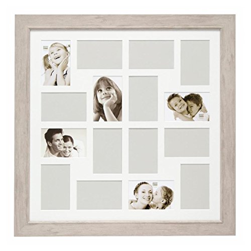 Deknudt Frames S48SH1P16 Mehrfach-Bilderrahmen für 16 Fotos, Holz, 10 x 15 cm, Weiß / klar von Deknudt Frames