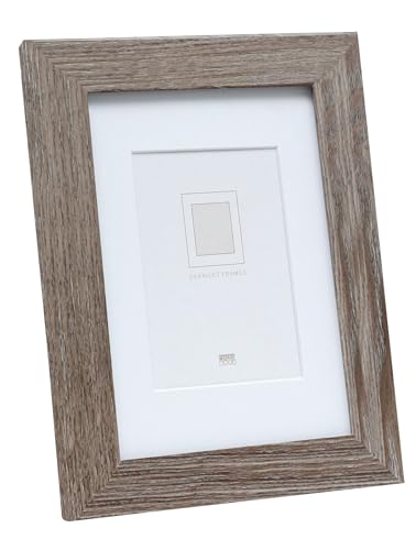 Deknudt Frames Bilderrahmen mit Passepartout - Grau Holzfarbe - S66KH3 P1 40x50cm für Bild 30x40cm - Bilderrahmen Holz MDF - Bilder aufhängen von Deknudt Frames