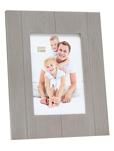 Deknudt Frames S66YF3 Bilderrahmen 15x20 Bilderrahmen Taupe mit Streifenmuster Holz Fotokader von Deknudt Frames