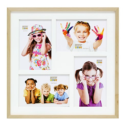 Deknudt Frames S67WH1P4 Cadre Photo Pour 4 Formats Bois Naturel 30,6 x 30,6 x 3 cm von Deknudt Frames