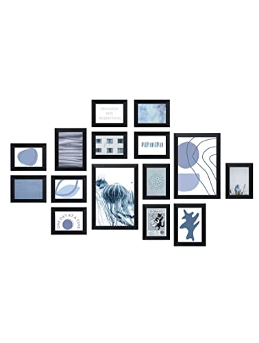 Deknudt Frames Bilderwand mit 15 schwarzen Rahmen S41VH2 WALL1-11x 10x15cm, 2X 13x18cm, 2X 20x30cm Deknudt Frames Bilderwand mit 15 schwarzen Rahmen S41VH2 WALL1-11x 10x15cm, 2X 13x18cm, 2X 20x30cm von Deknudt Frames