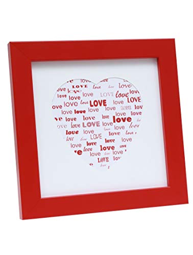Deknudt S45SK4LOVE_15,0x15,0 Bilderrahmen mit Herzmotiv in Rot, Holz von Deknudt