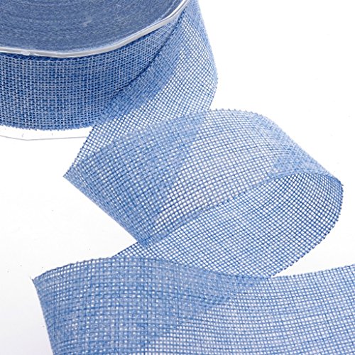 DEKO AS Shabby Chic Leinenoptik Dekoband, Polyester geruchsneutral, Hellblau, 3,8 cm x 20 m von Deko AS GmbH