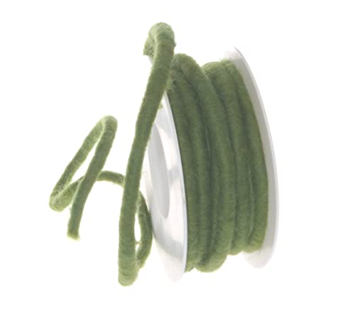 Deko AS GmbH Dicke Schurwollkordel mit Drahtkern - Grün - 9 mm - 10 m von Deko AS GmbH