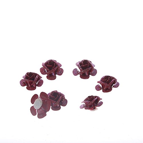 Metall-Rosen mit Klebepunkt - rot - ca. 2,5 cm - 24 Stück - 97601 01 (0,48€/Stück) von Deko AS GmbH