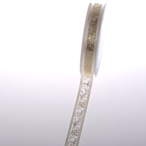 Organzaband mit Satinkante - Weihnachten - Ornamente - Christmas Ornaments - Schleifenband - Geschenkband - 15 mm - 20 m - col.20 - Creme - Gold - 93015-15-20-20 Organzaband mit Satinkante - Weihnachten - Ornamente - Christmas Ornaments - Schleifenband - Geschenkband - 15 mm - 20 m - col.20 - Creme - Gold - 93015-15-20-20 von Deko AS GmbH