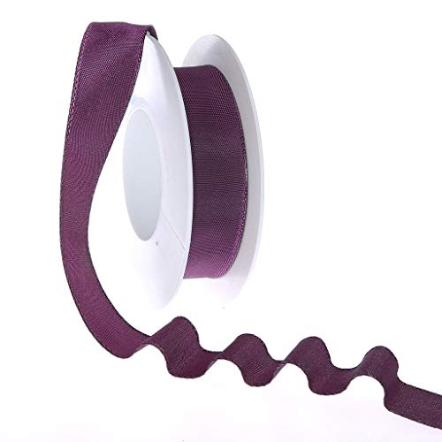 Taftband mit Drahtkante - Aubergine - schmal - Geschenkband - Dekoband - Schleifenband - ca. 25 mm Breite - 25 m Länge - 3330-25-25-634 von Deko AS GmbH