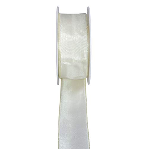 Taftband mit Drahtkante - Creme - breit - Geschenkband - Dekoband - Schleifenband - ca. 40 mm Breite - 25 m Länge - 3330-40-25-158 Taftband mit Drahtkante - Creme - breit - Geschenkband - Dekoband - Schleifenband - ca. 40 mm Breite - 25 m Länge - 3330-40-25-158 von Deko AS GmbH