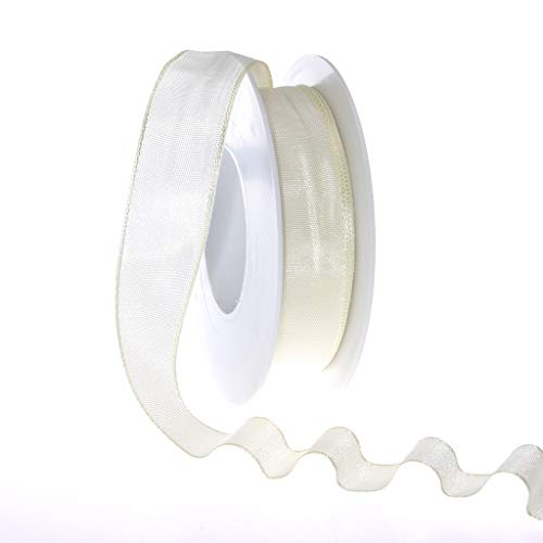 Taftband mit Drahtkante - Creme - schmal - Geschenkband - Dekoband - Schleifenband - ca. 25 mm Breite - 25 m Länge 3330-25-25-158 Taftband mit Drahtkante - Creme - schmal - Geschenkband - Dekoband - Schleifenband - ca. 25 mm Breite - 25 m Länge 3330-25-25-158 von Deko AS GmbH