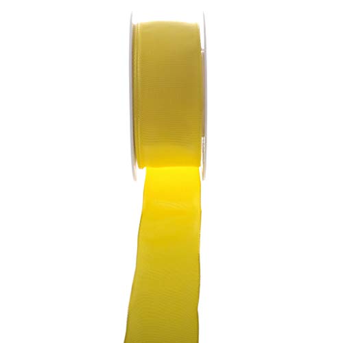 Taftband mit Drahtkante - Gelb - breit - Geschenkband - Dekoband - Schleifenband - ca. 40 mm Breite - 25 m Länge - 3330-40-25-17 Taftband mit Drahtkante - Gelb - breit - Geschenkband - Dekoband - Schleifenband - ca. 40 mm Breite - 25 m Länge - 3330-40-25-17 von Deko AS GmbH