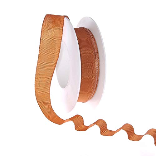 Taftband mit Drahtkante - Kupfer - schmal - Geschenkband - Dekoband - Schleifenband - ca. 25 mm Breite - 25 m Länge - 3330-25-25-543 von Deko AS GmbH