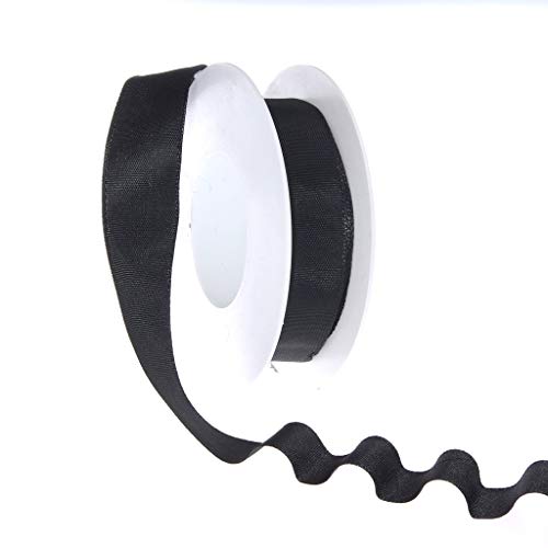 Taftband mit Drahtkante - Schwarz - schmal - Geschenkband - Dekoband - Schleifenband - ca. 25 mm Breite - 25 m Länge - 3330-25-25-16 von Deko AS GmbH