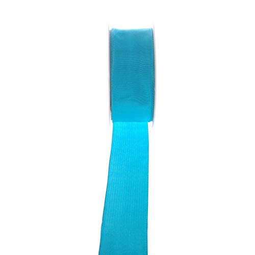 Taftband mit Drahtkante - Türkis - breit - Geschenkband - Dekoband - Schleifenband - ca. 40 mm Breite - 25 m Länge - 3330-40-25-47 Taftband mit Drahtkante - Türkis - breit - Geschenkband - Dekoband - Schleifenband - ca. 40 mm Breite - 25 m Länge - 3330-40-25-47 von Deko AS GmbH