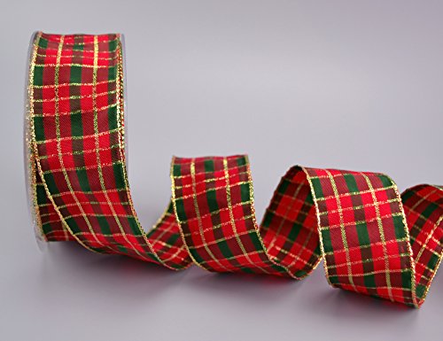 20 m x 40 mm Dekoband Weihnachten KARO ROT/DUNKELGRÜN/GOLD Drahtkantenband Dekoband Geschenkband kariert Schleifenband Schottenkaro doppelseitig Glanzband 20 m x 40 mm Dekoband Weihnachten KARO ROT/DUNKELGRÜN/GOLD Drahtkantenband Dekoband Geschenkband kariert Schleifenband Schottenkaro doppelseitig Glanzband von Deko Angels