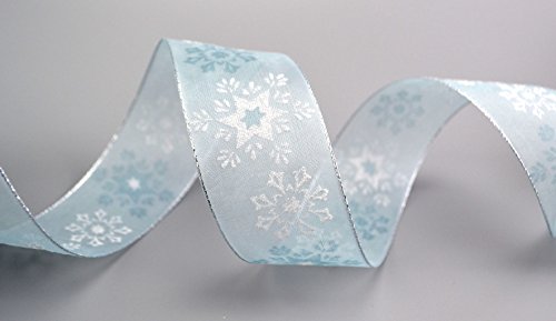 Dekoband „Wonder Snowflakes“ HELLBLAU/SILBER 3 m x 40 mm Geschenkband Weihnachten Chiffon Schleifenband Winter Schneeflocken Sterne Glanzkanten mit Draht Dekoband „Wonder Snowflakes“ HELLBLAU/SILBER 3 m x 40 mm Geschenkband Weihnachten Chiffon Schleifenband Winter Schneeflocken Sterne Glanzkanten mit Draht von Deko Angels