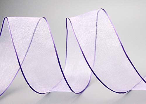Dekoband CHIFFON FLIEDER/Lavendel 3 m x 40 mm Geschenkband Schleifenband transparent Organza mit Kanten Premium Qualität Hochzeit Geburtstag Drahtkantenband von FINEMARK Dekoband CHIFFON FLIEDER/Lavendel 3 m x 40 mm Geschenkband Schleifenband transparent Organza mit Kanten Premium Qualität Hochzeit Geburtstag Drahtkantenband von FINEMARK von Deko Angels