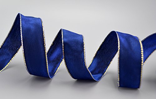 Dekoband "Fairy Tale“ BLAU GOLD 3 m x 25 mm Strängchen Drahtkantenband mit Lurex Metallgarn Schleifenband Goldkante Geschenkband Weihnachten Stoffband Metallic glänzend Dekoband "Fairy Tale“ BLAU GOLD 3 m x 25 mm Strängchen Drahtkantenband mit Lurex Metallgarn Schleifenband Goldkante Geschenkband Weihnachten Stoffband Metallic glänzend von Deko Angels
