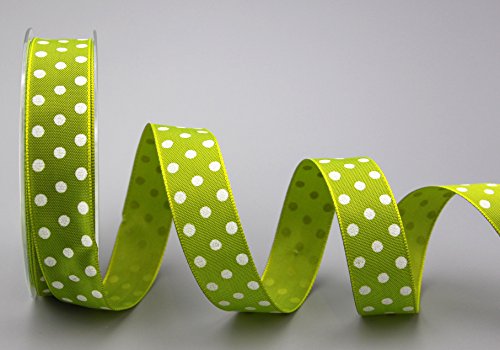 Dekoband PUNKTE HELLGRÜN/WEISS 20 m x 25 mm Geschenkband Stoffband mit Draht Grün gepunktet Polka Dot Deko Ostern Geburtstag Drahtkantenband Kinder Schleifenband Dekoband PUNKTE HELLGRÜN/WEISS 20 m x 25 mm Geschenkband Stoffband mit Draht Grün gepunktet Polka Dot Deko Ostern Geburtstag Drahtkantenband Kinder Schleifenband von Deko Angels