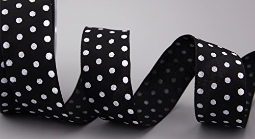 Dekoband PUNKTE SCHWARZ/WEISS 3 m x 40 mm Geschenkband Stoffband mit Draht gepunktet Polka Dot fröhlich Frühling Ostern Geburtstag Drahtkantenband Kinder Schleifenband von FINEMARK Dekoband PUNKTE SCHWARZ/WEISS 3 m x 40 mm Geschenkband Stoffband mit Draht gepunktet Polka Dot fröhlich Frühling Ostern Geburtstag Drahtkantenband Kinder Schleifenband von FINEMARK von Deko Angels