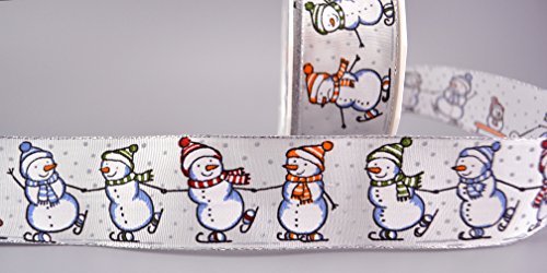 Dekoband Snowman 20 m x 40 mm Rolle Weihnachten Stoffband mit Draht Drahtkantenband Schneemann Winter Deko Christmas Ribbon Kinder Geschenkband Premium Schleifenband Weiss Blau Silber Dekoband Snowman 20 m x 40 mm Rolle Weihnachten Stoffband mit Draht Drahtkantenband Schneemann Winter Deko Christmas Ribbon Kinder Geschenkband Premium Schleifenband Weiss Blau Silber von Deko Angels