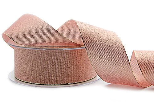 Dekoband VIENNA ROSA GOLD 3 m x 40 mm (Strängchen) Lurex Geschenkband Brokat Metallic Tischdeko Rosegold Hochzeit Schleifenband Kartengestaltung (1,00€/m) von Deko Angels