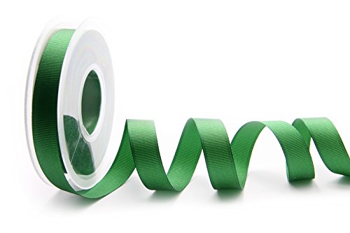 Ripsband DUNKELGRÜN Tannengrün Rolle 15 mm x 20 m Grün Dekoband Schleifenband gerippt Double Face Strukturband Geschenkband zum dekorieren nähen von Deko Angels