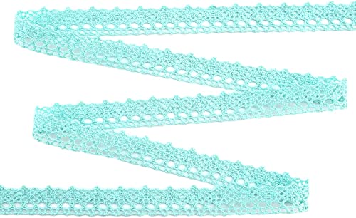 Spitze Emilia Mint 10 m x 15 mm Baumwollspitze Spitzenband Spitzenborte Dekoband Schleifenband Häkelspitze 100% Baumwolle Häkelband Vintage Geschenkband nachhaltig Hochzeit von Deko Angels