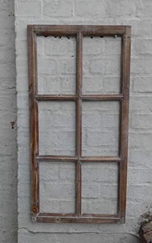 Deko-Impresion Fenster Sprossenfenster Bilderrahmen Wanddekoration Holz braun 85 x 43 von Deko-Impresion