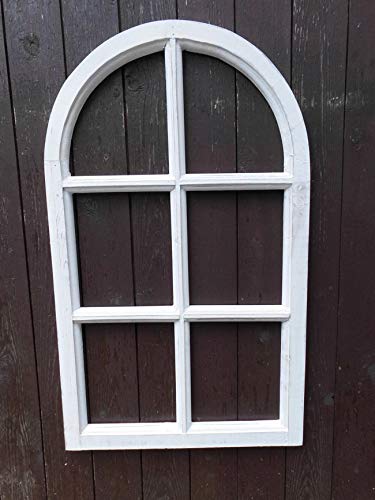Deko-Impresion Fenster Sprossenfenster Bilderrahmen halbrund Wanddeko Holz weiss 70cm Deko-Impresion Fenster Sprossenfenster Bilderrahmen halbrund Wanddeko Holz weiss 70cm von Deko-Impresion