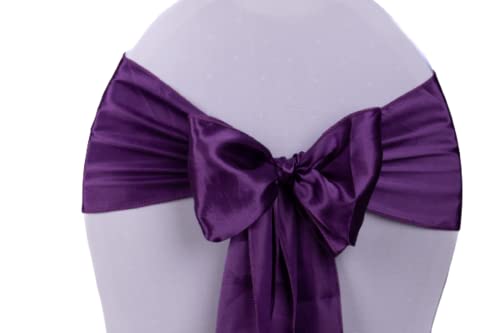 Deko Royal 25 Stück Satin Stuhlschleifen - Stuhlschärpe, Schleifen für Stuhlhussen, Satin Schleife, Stuhl Deko Hochzeit, Hochzeitsdekoration (Violett) von Deko Royal