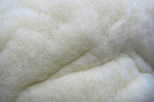 Füllwatte aus 100 % Schafschurwolle, natur, 3 kg, fein, (EUR 13,30/kg), waschbar, Bastelwatte, geeignet als natürliches und nachwachsendes Füllmaterial für z.B. Plüschtiere, Puppen, Kissen usw. von Deko-Schnee-Shop