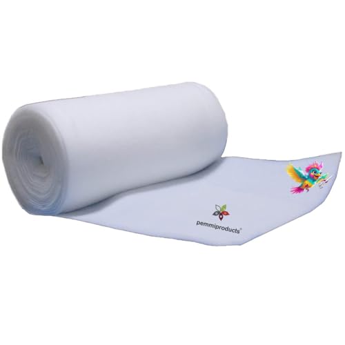 pemmiproducts Spezial Patchworkvlies 60g/m², 1,5 m x 2,50 m, ca. 6 mm dick, 100% Polyester, Volumenvlies, Polstervlies,Watte von pemmiproducts