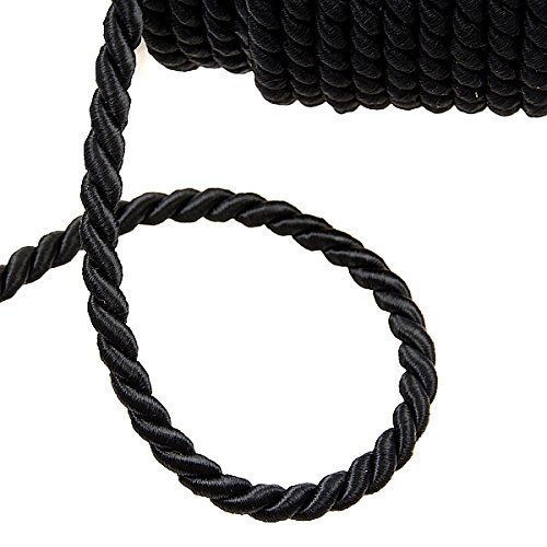 Deko und Band Acetatkordel Schwarz, 8 mm Breite-25 m Länge von Deko und Band