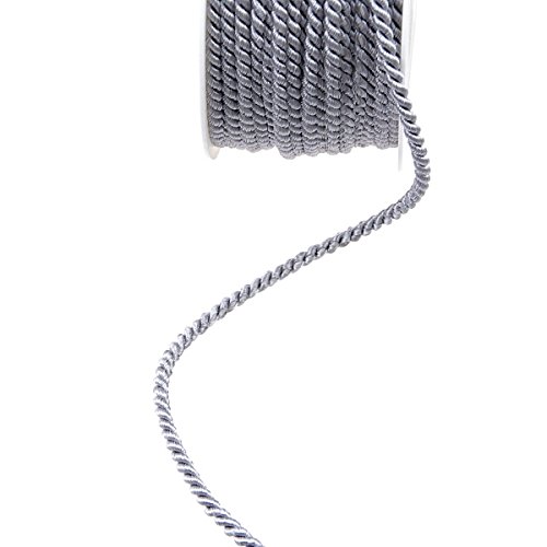 Deko und Band Acetatkordel Grau, 4 mm Breite-25 m Länge von Deko AS GmbH