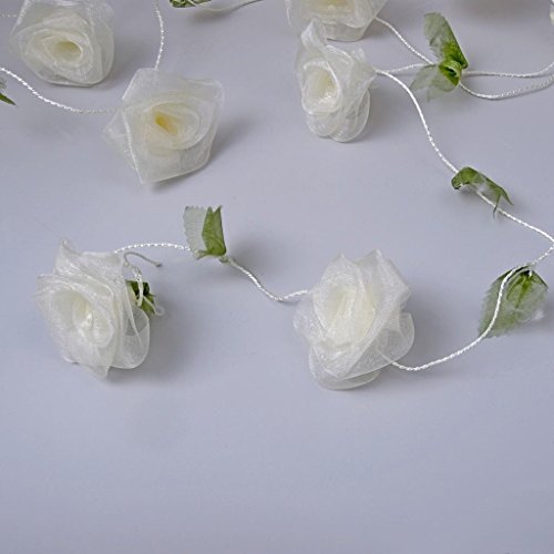 Deko und Band Rosengirlande - Creme - 2,5 m - 12 Rosen - 93122 50 von Deko und Band