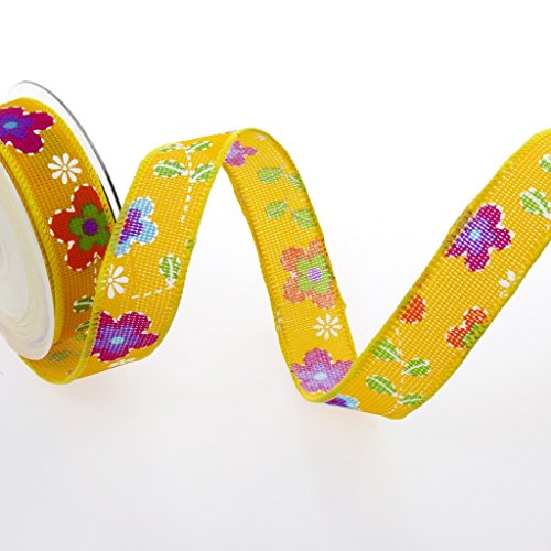Fancy Rustic Flowers - gelb - 25mm - 10m - 90126 25 10 Fancy Rustic Flowers - gelb - 25mm - 10m - 90126 25 10 von Deko und Band