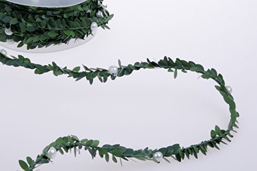 Girlande mit Perlen - grün - 15mm - 7m - 22000 10 (1,74€/m) von Deko und Band