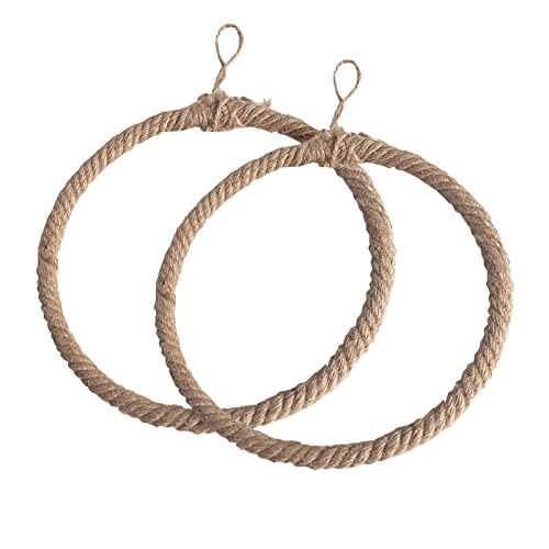 Jute Dekoring 2er Set zum Aufhängen 25 cm Kordeloptik rustikal von Deko und Band