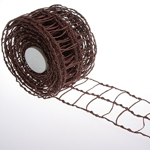 Papier-Gitter - braun - 100 mm x 10 m - 603 09 (0,82€/m) von Deko und Band
